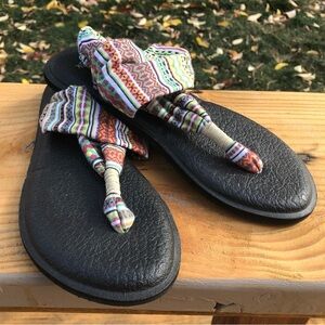 Sanuk Womens Citrus Lanai Blanket Yoga Sling 2 Sandals - Size 7